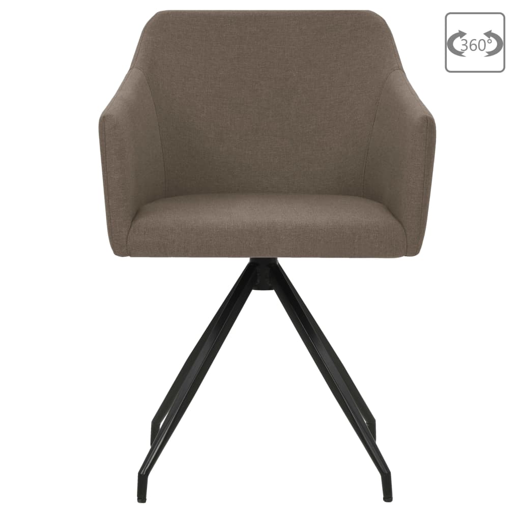 Sillas de comedor giratorias 2 unidades tela gris taupe vidaXL