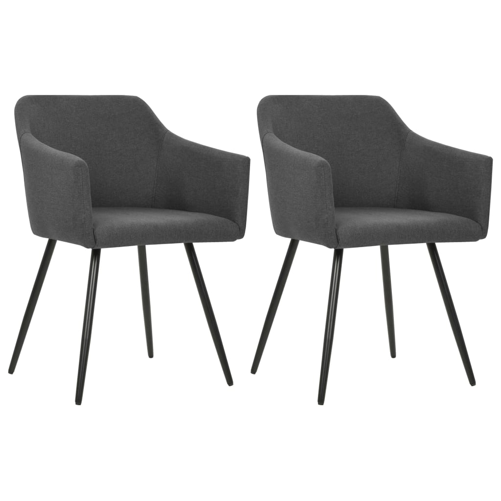 323094 Vetonek Dining Chairs 2 pcs Dark Grey Fabric