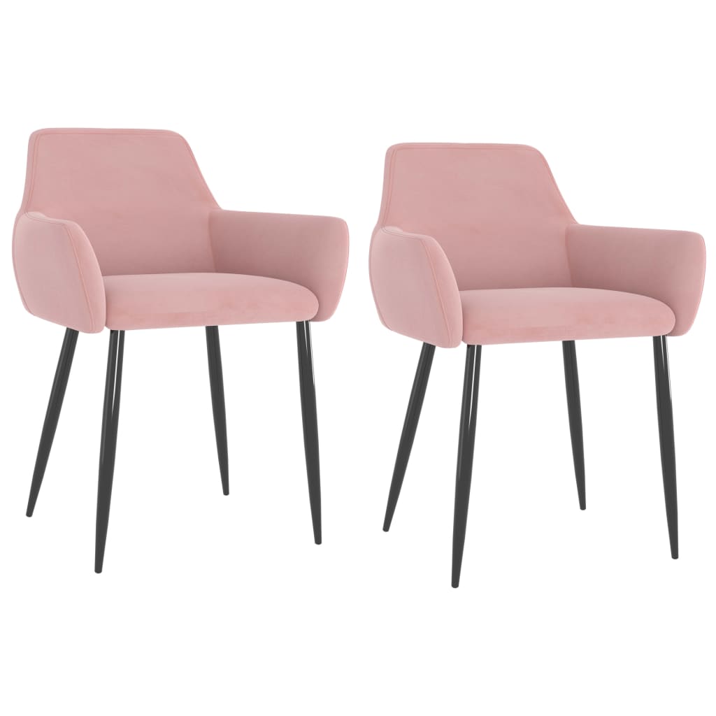 Vetonek Sillas de comedor 2 unidades terciopelo rosa