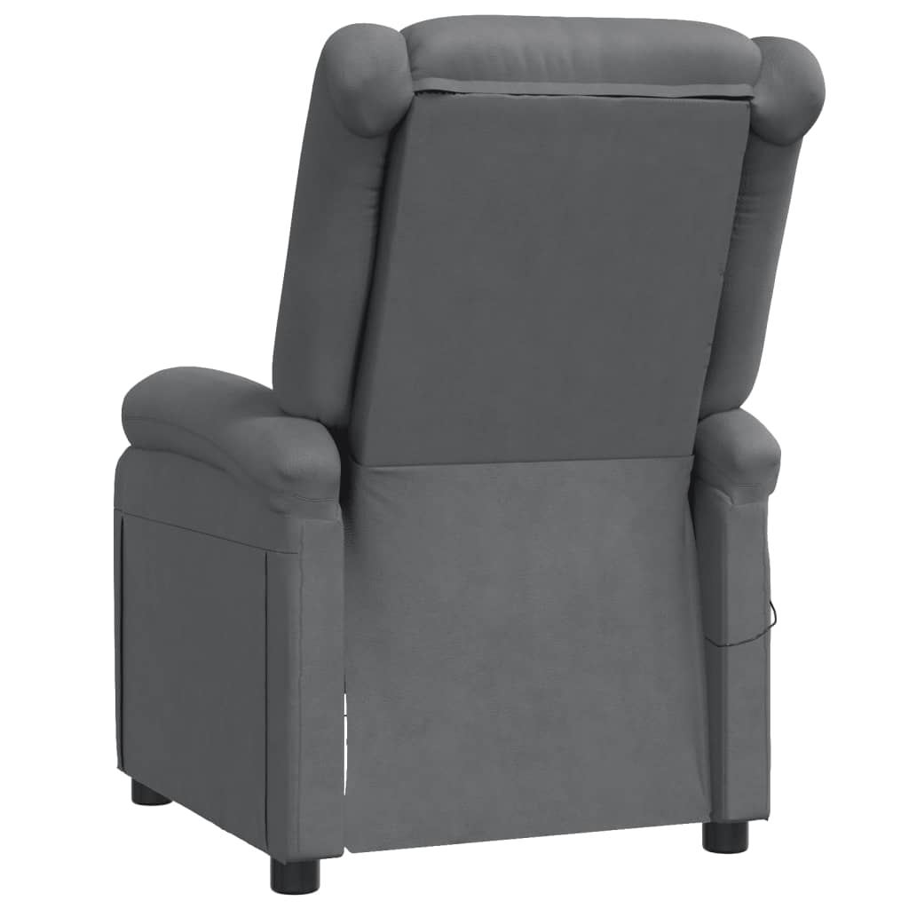 Sillón de masaje de cuero sintético gris antracita vidaXL