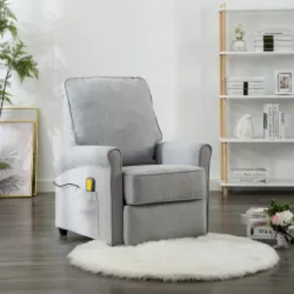 Vetonek Sillón de masaje tela gris claro