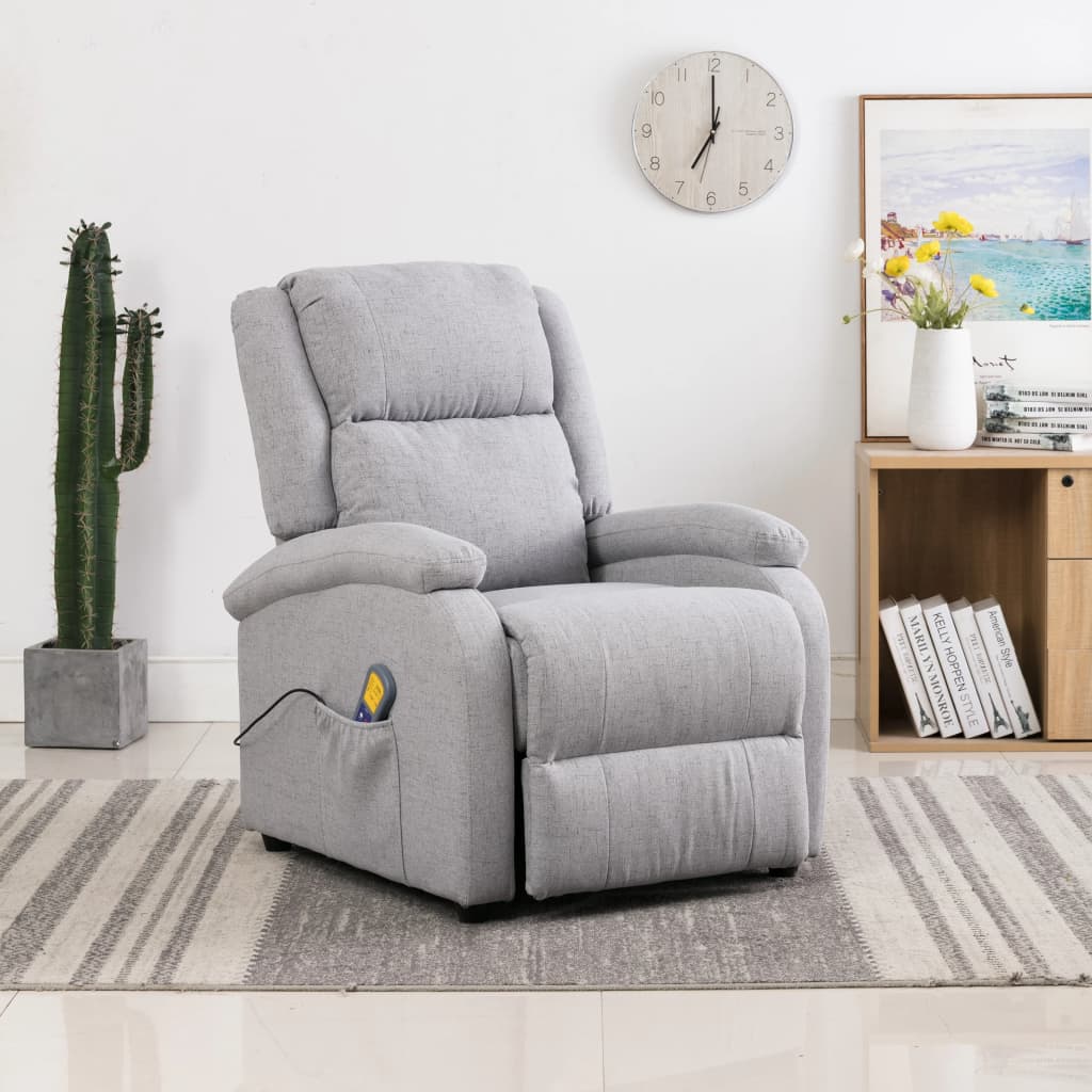 Vetonek Sillón de masaje tela gris claro