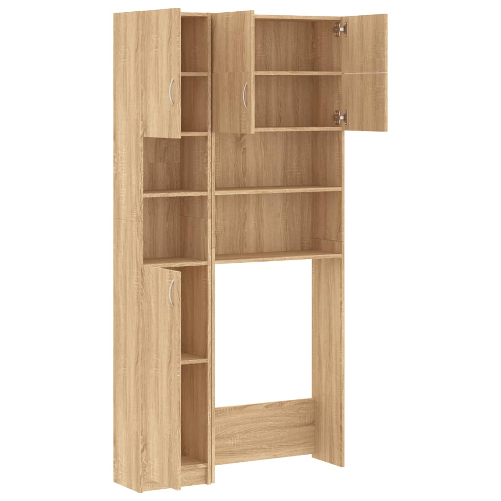 Sonoma oak engineered wood washing machine cabinet - Vetonek