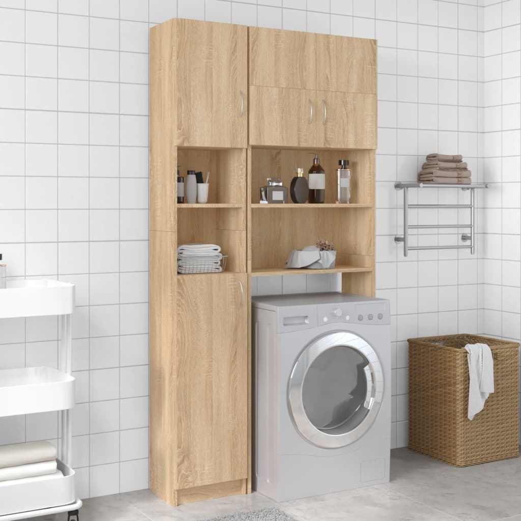 Sonoma oak engineered wood washing machine cabinet v4338 Vetonek