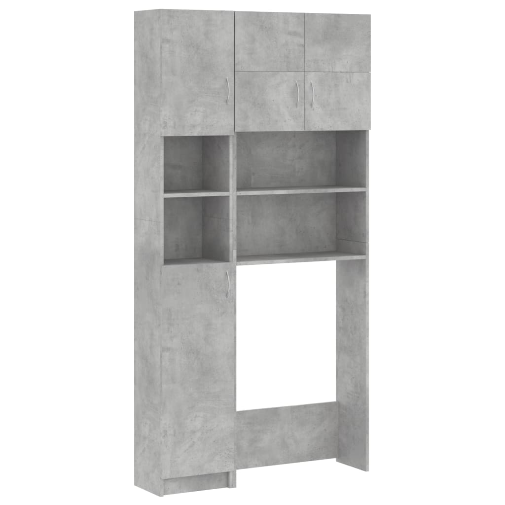 Mueble para lavadora madera de ingeniería gris hormigón vidaXL