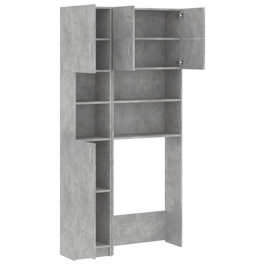 Mueble para lavadora madera de ingeniería gris hormigón vidaXL