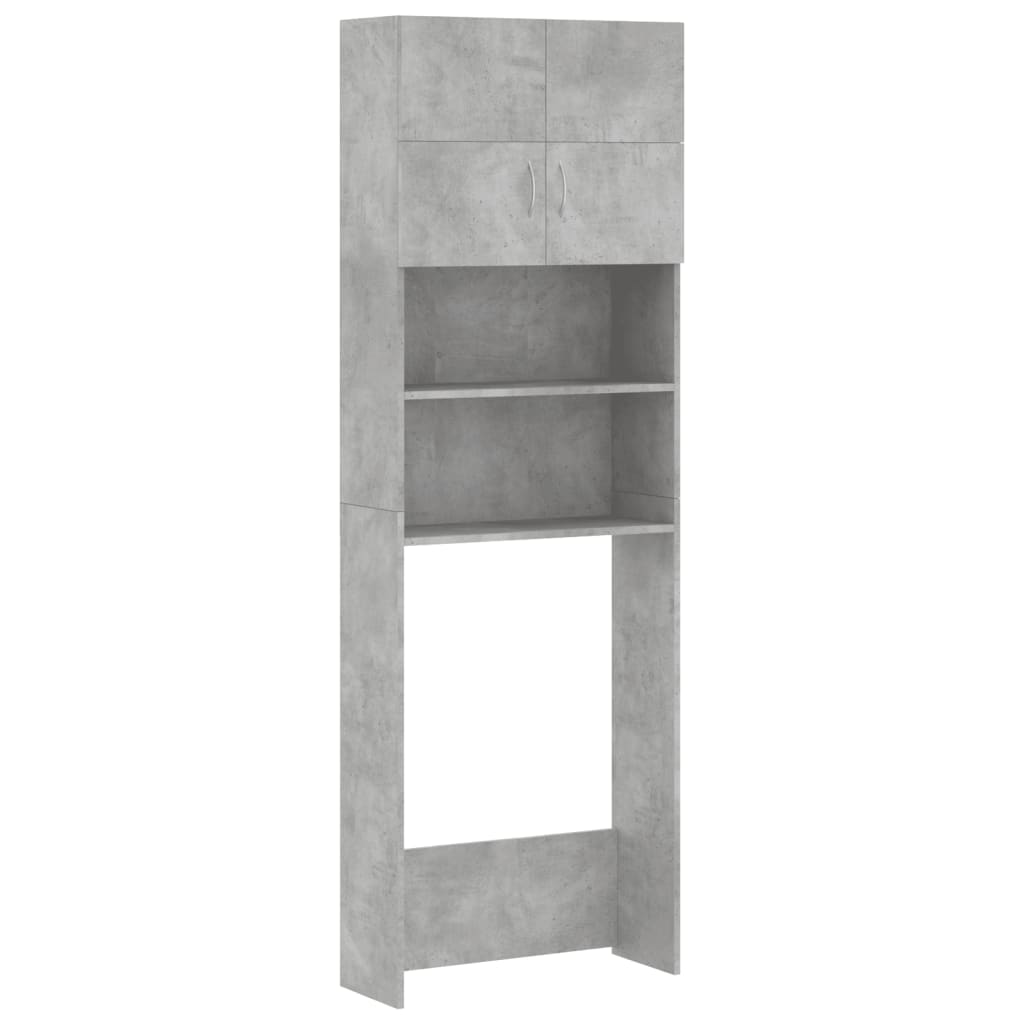 Mueble para lavadora madera de ingeniería gris hormigón vidaXL