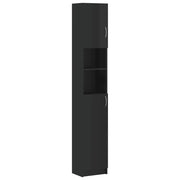 Glossy black engineered wood washing machine cabinet V4376 Vetonek