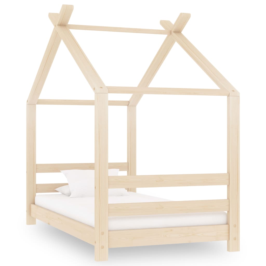 Vetonek Estructura de cama infantil de madera maciza de pino 70x140 cm