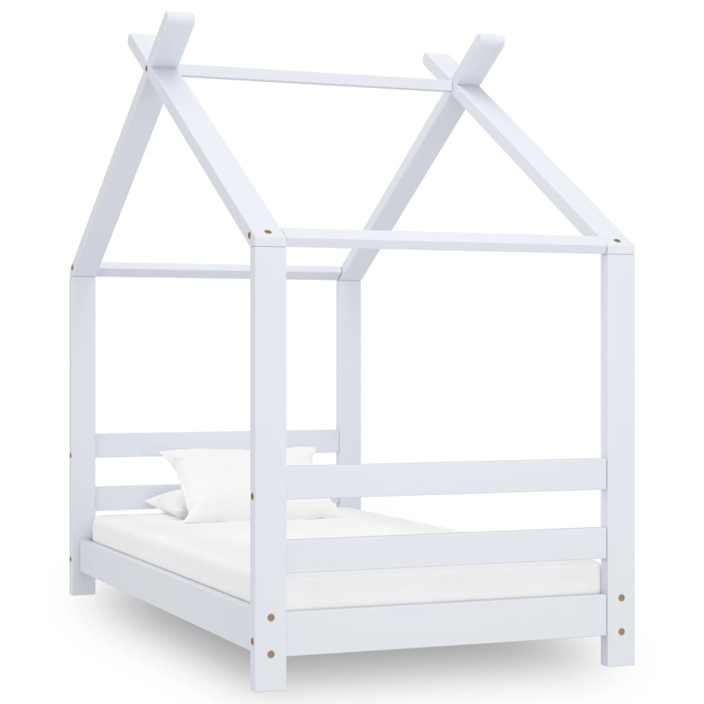 Vetonek Estructura de cama infantil madera maciza pino blanco 70x140 cm