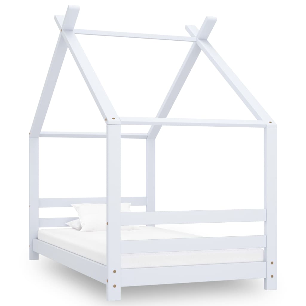 Vetonek Estructura de cama infantil madera maciza pino blanco 80x160 cm