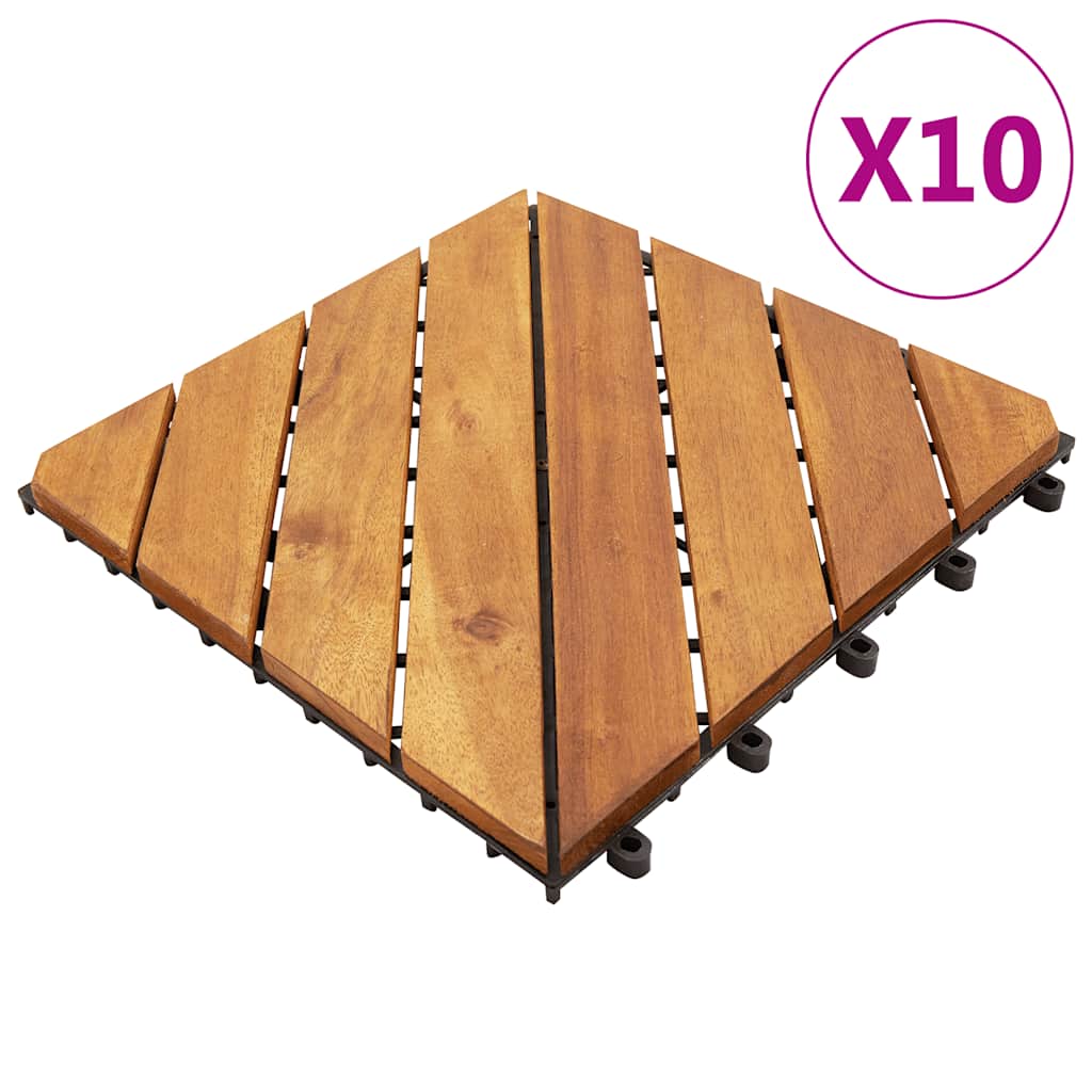 Vetonek Terrace tiles 10 pcs solid acacia wood 30x30 cm