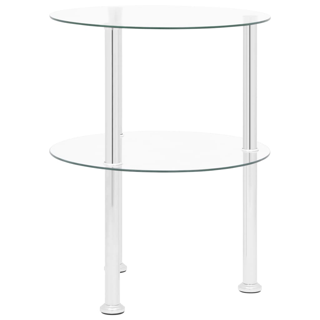 Auxiliary table 2 levels Transparent temperate glass 38 cm