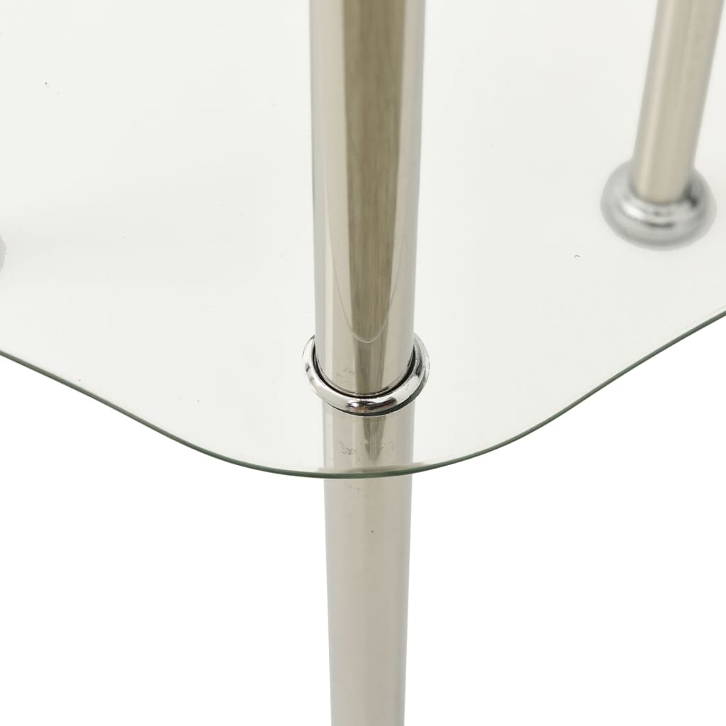 Auxiliary table 2 levels Transparent temperate glass 38x38x50cm v90