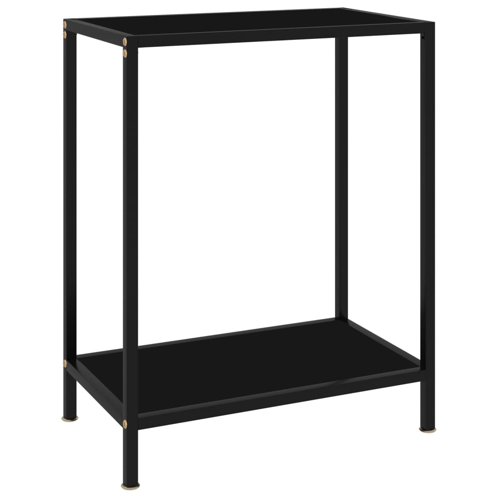 Vetonek Mesa de consola negro vidrio templado 60x35x75 cm