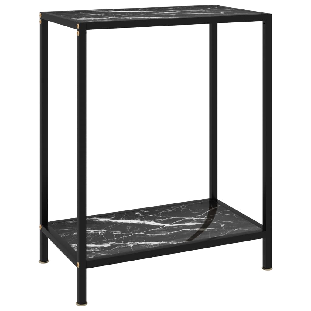 Vetonek Mesa de consola negro vidrio templado 60x35x75 cm