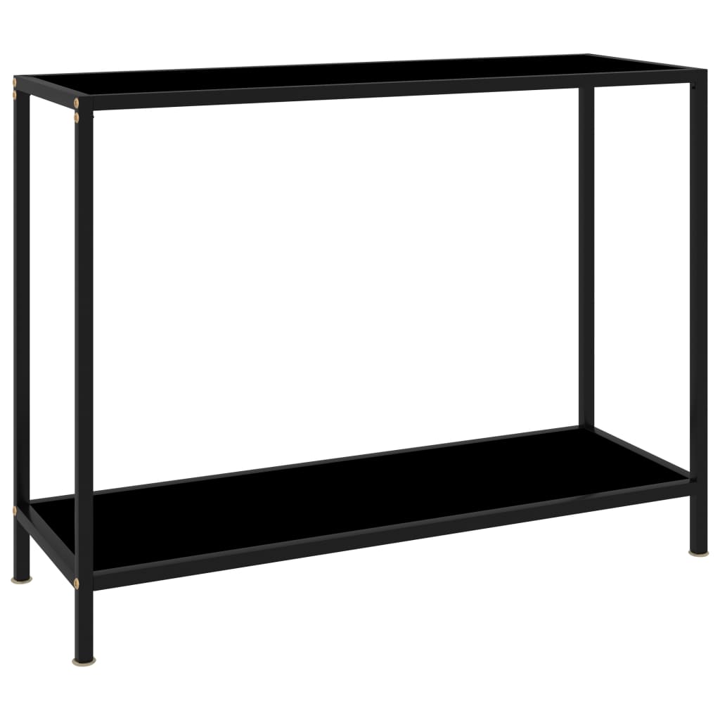 Vetonek Mesa de consola negro vidrio templado 100x35x75 cm