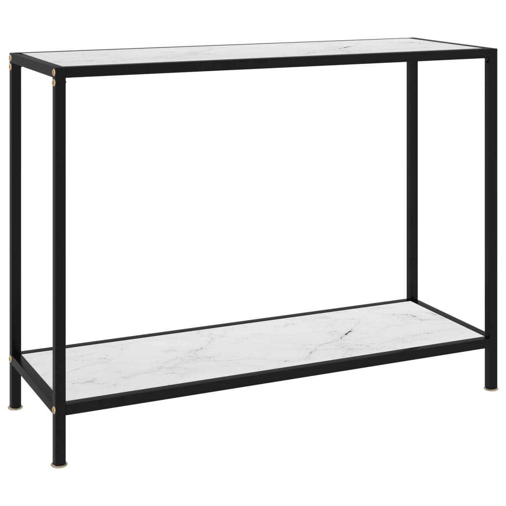 Vetonek Mesa de consola blanco vidrio templado 100x35x75 cm