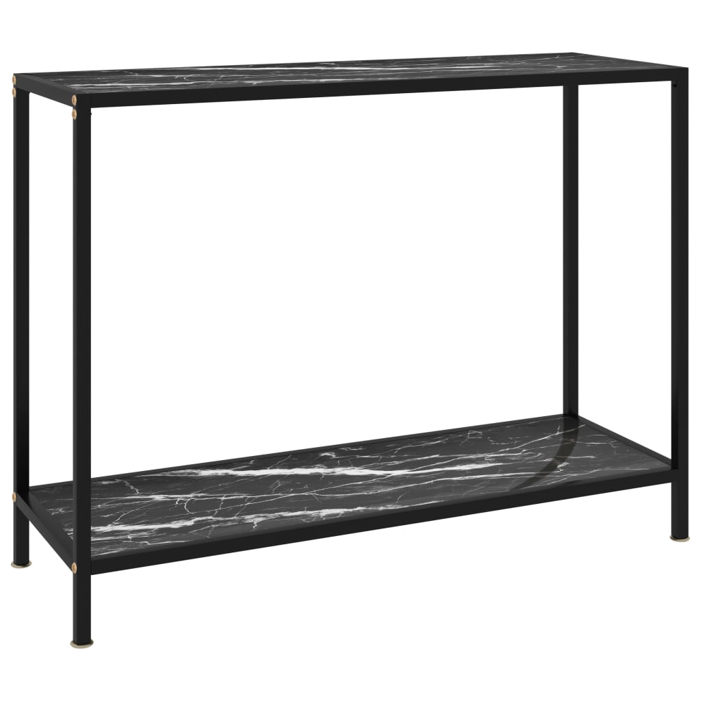 Vetonek Mesa de consola negro vidrio templado 100x35x75 cm