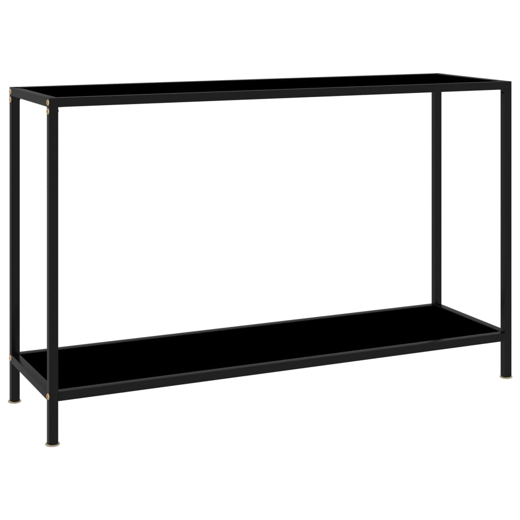 Vetonek Mesa de consola negro vidrio templado 120x35x75 cm