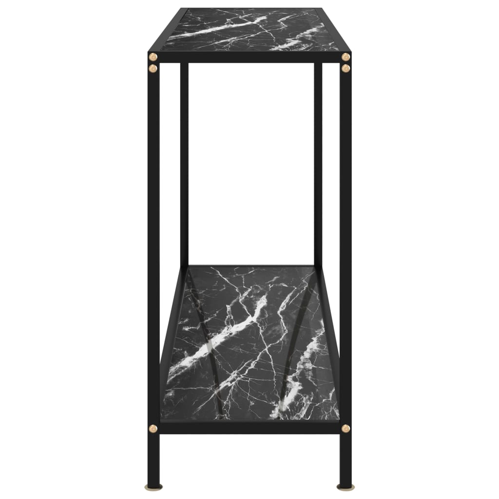 Mesa de consola negro vidrio templado 120x35x75 cm