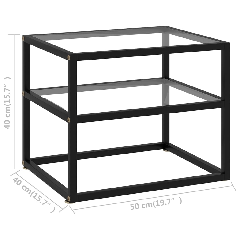 Transparent console table tempered glass 50x40x40 cm