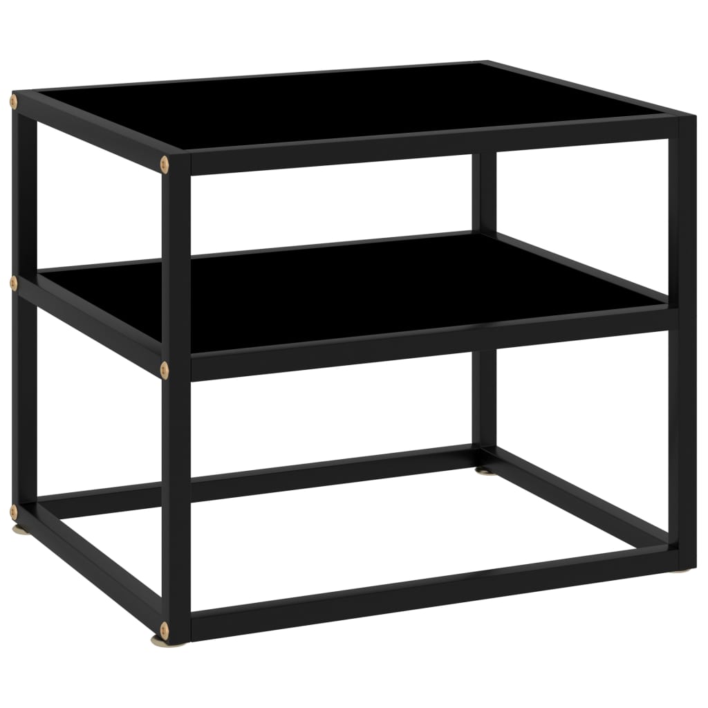 Vetonek Mesa de consola negro vidrio templado 50x40x40 cm