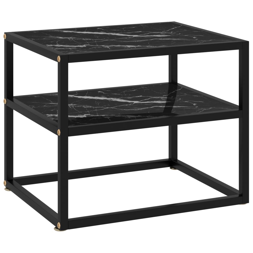 Vetonek Mesa de consola negro vidrio templado 50x40x40 cm