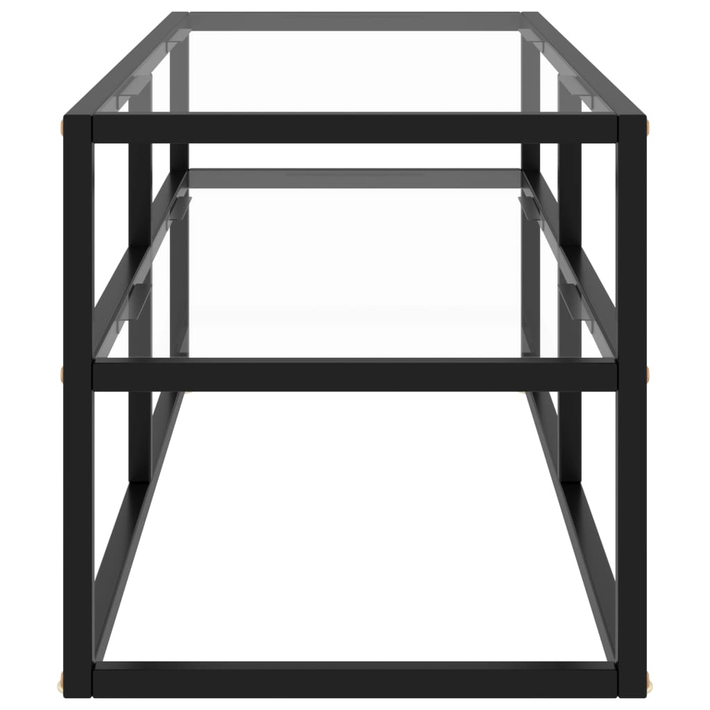 Mueble para TV de vidrio templado negro 100x40x40 cm