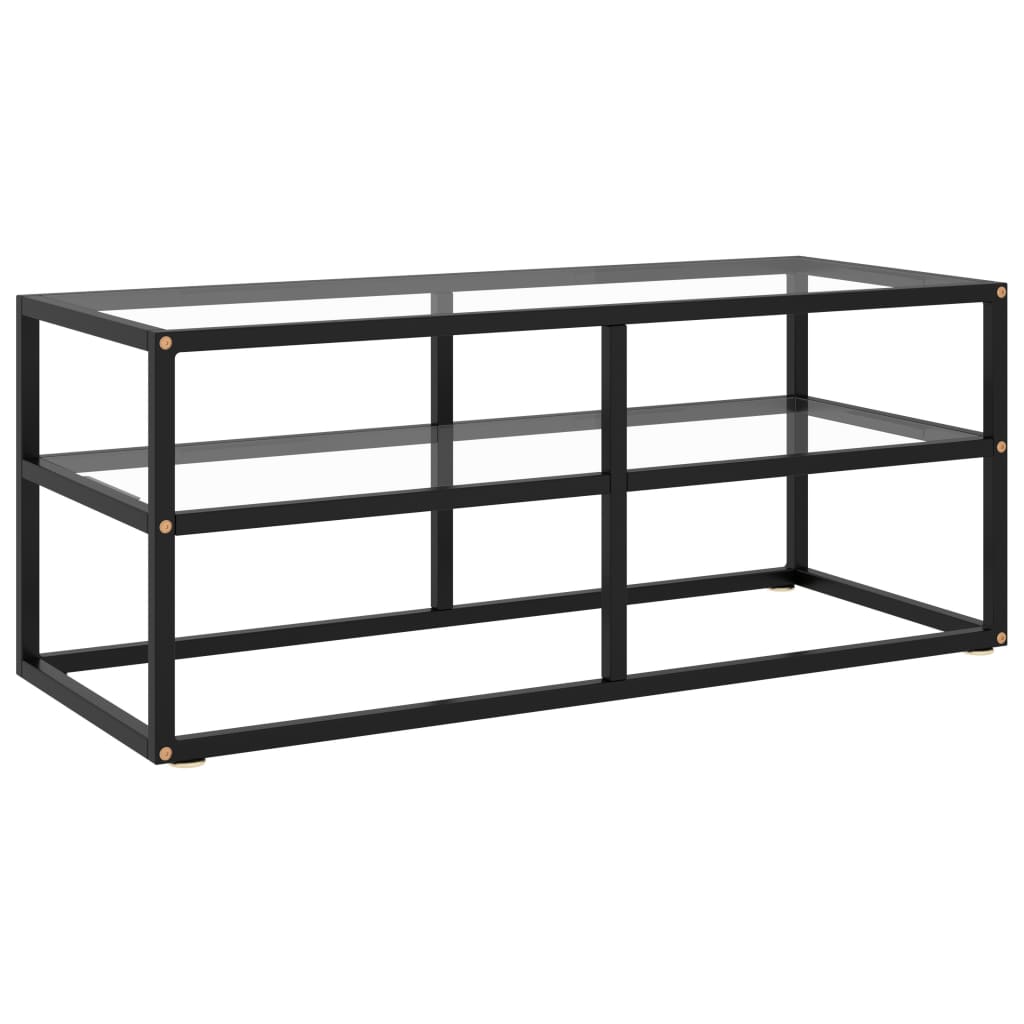 Vetonek Mueble para TV de vidrio templado negro 100x40x40 cm