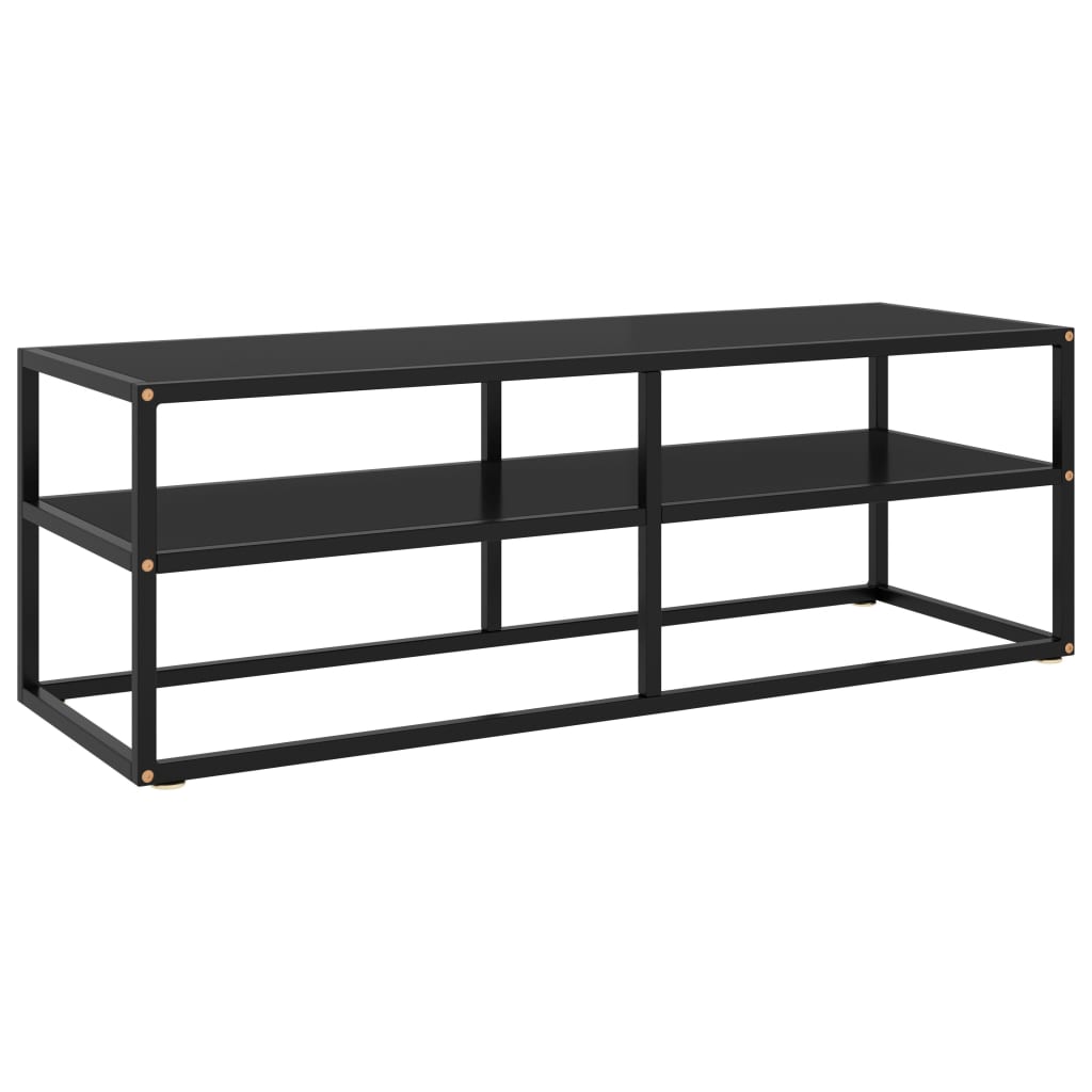 Vetonek Mueble para TV negro con vidrio negro 120x40x40 cm