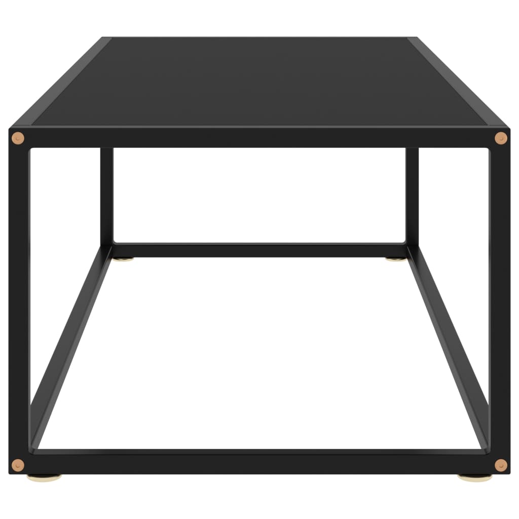 Mesa de centro negra con vidrio negro 100x50x35 cm