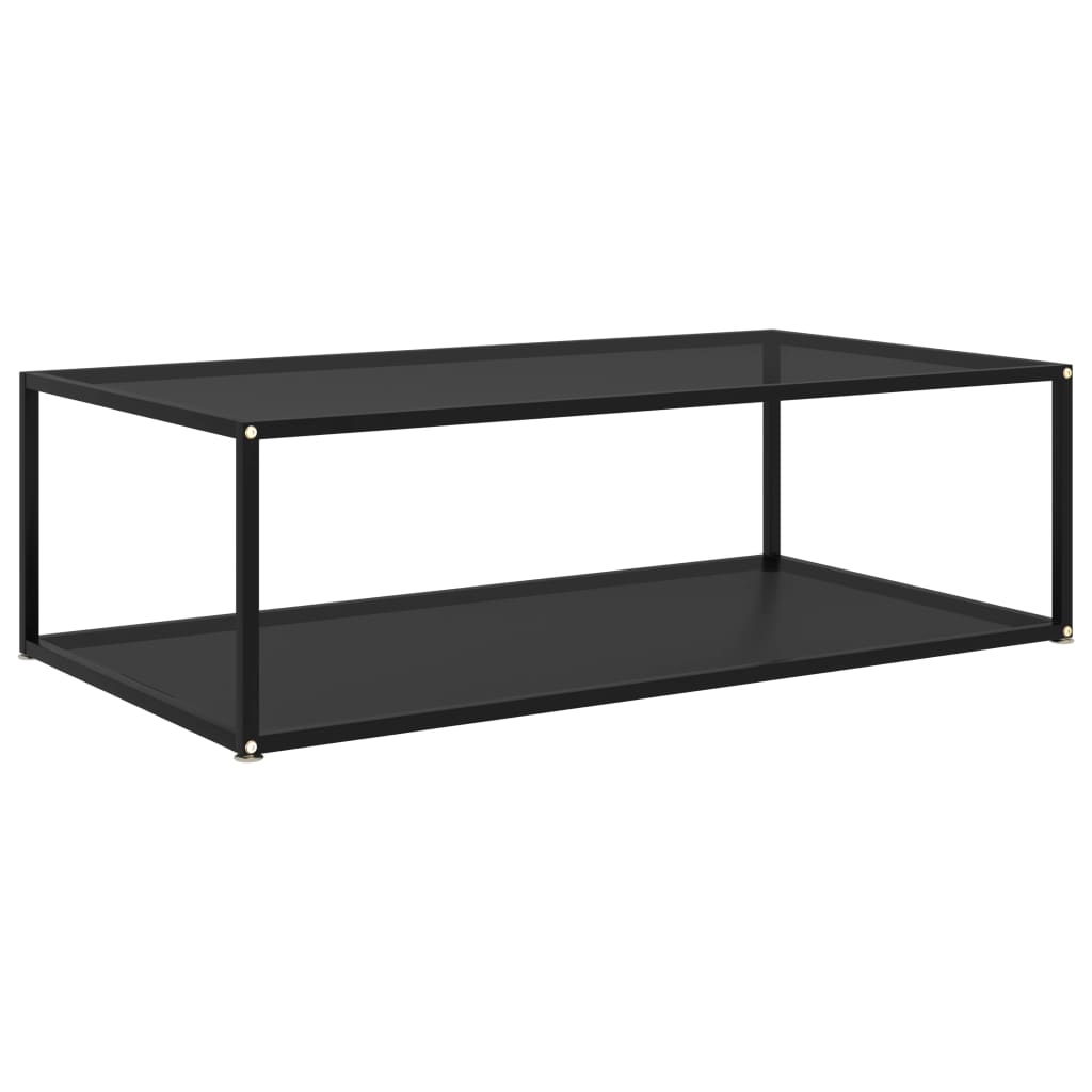 Vetonek Mesa de centro vidrio templado negro 120x60x35 cm