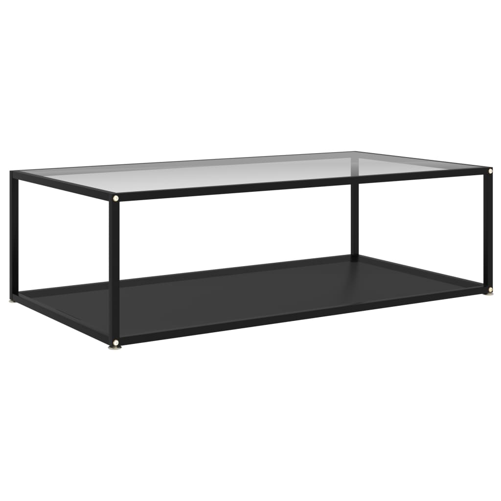 Vetonek Mesa de centro vidrio templado transparente negro 120x60x35 cm