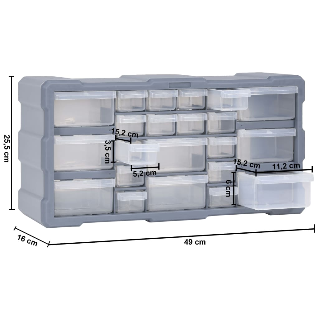 Organizador multicajones con 22 cajones 49x16x25,5 cm vidaXL