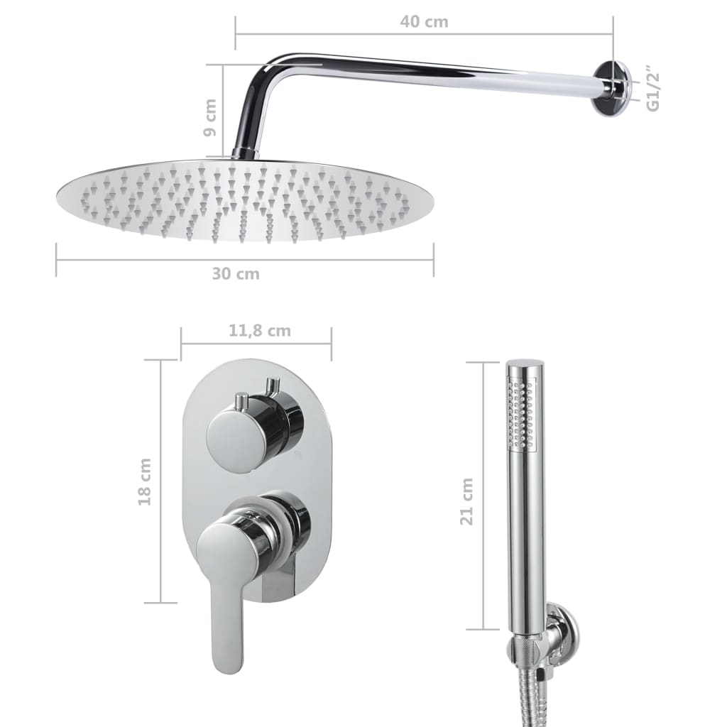 Sistema de ducha acero inoxidable 201 plateado vidaXL