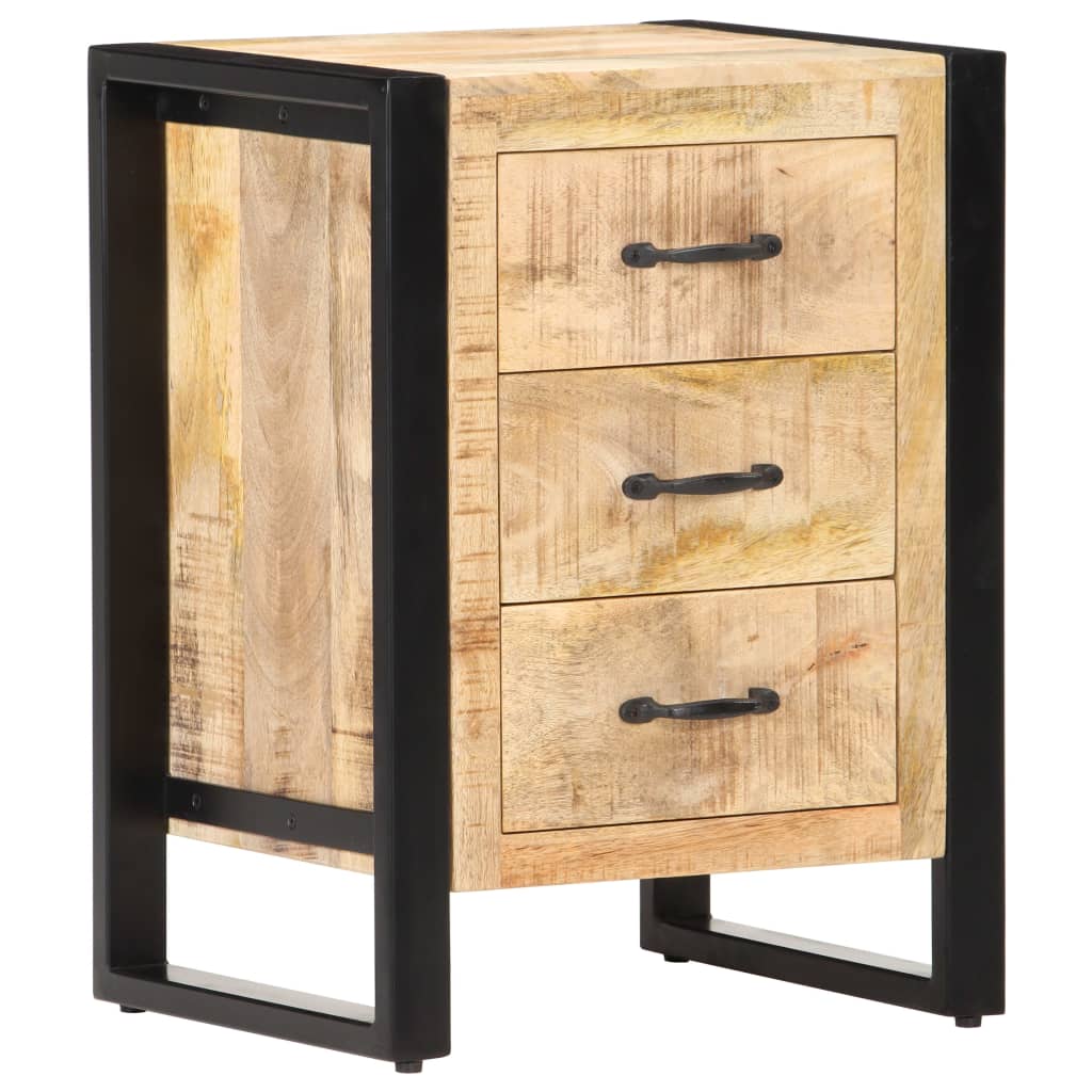 Mesita de noche de madera maciza de mango 40x35x55 cm - Vetonek