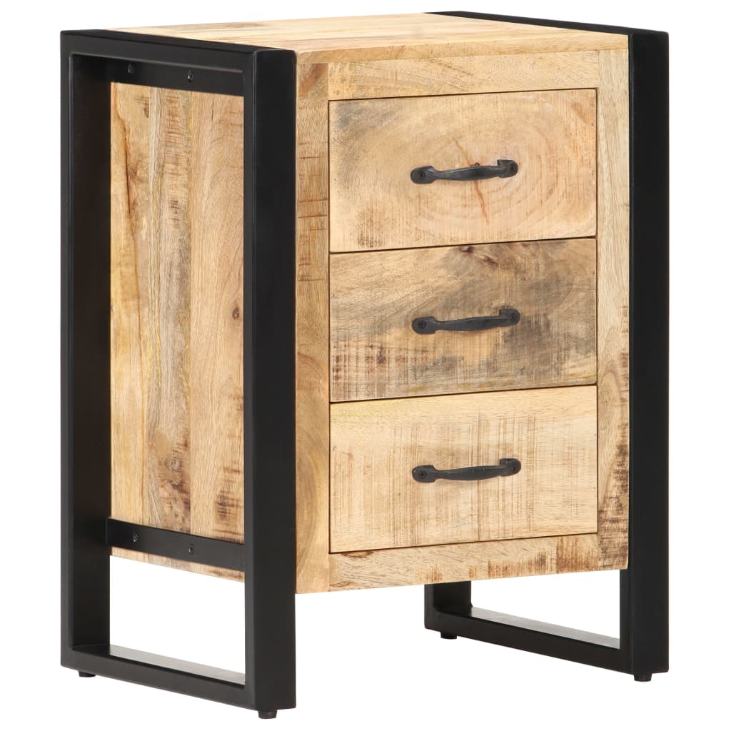 Mesita de noche de madera maciza de mango 40x35x55 cm - Vetonek