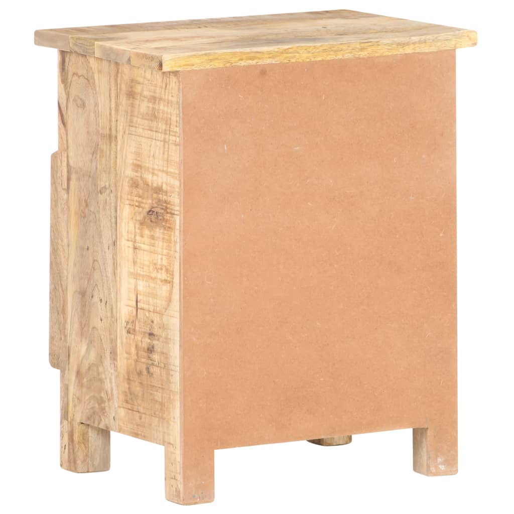 Mesita de noche de madera de mango rugosa 40x30x50 cm - Vetonek