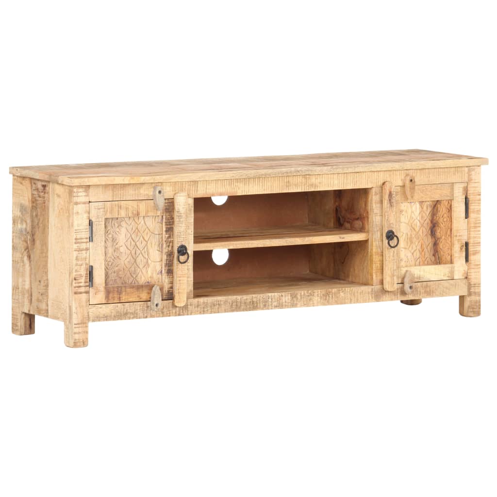 Vetonek Mueble para TV de madera maciza de mango rugosa 120x30x40 cm