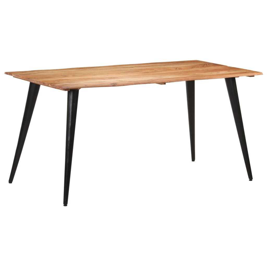 Vetonek Mesa de comedor con bordes naturales madera acacia 160x80x75 cm