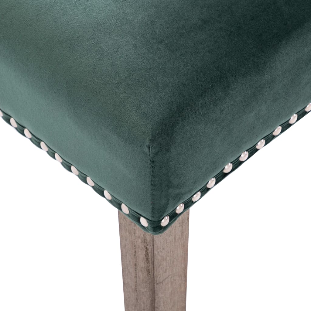 Sillas de comedor 6 unidades terciopelo verde oscuro vidaXL