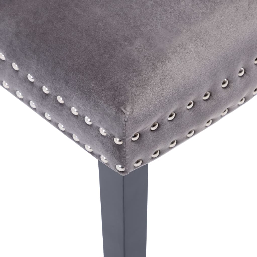 Sillas de comedor 6 unidades terciopelo gris vidaXL