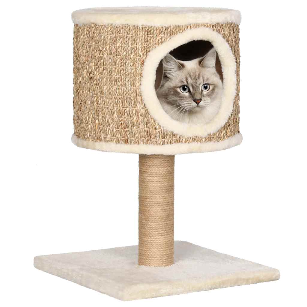 Vetonek Árbol para gatos con casa y poste rascador 52 cm hierba marina