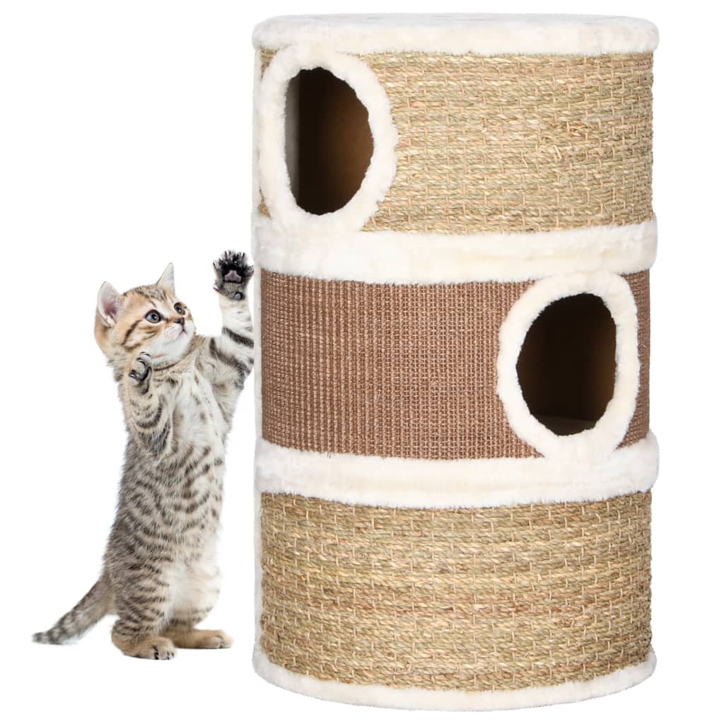 Barril rascador para gatos hierba marina 60 cm