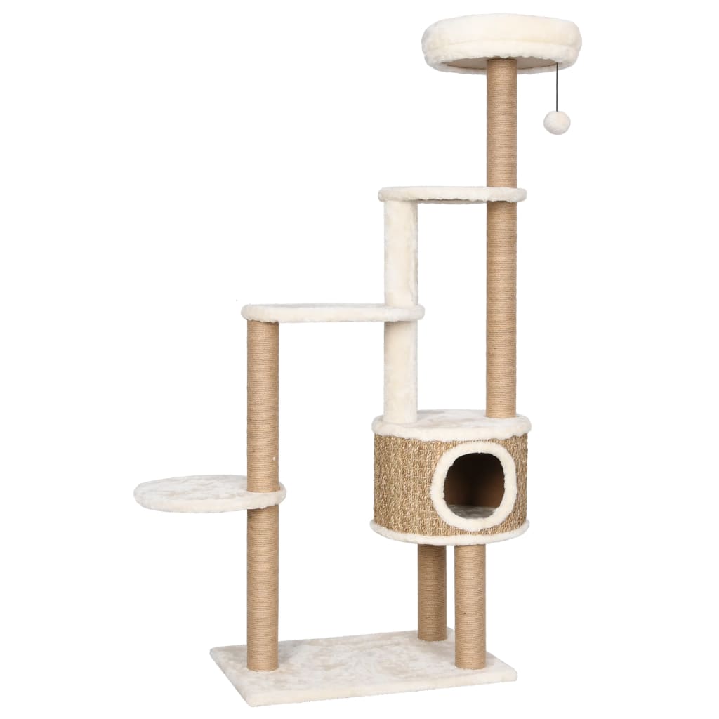 Árbol para gatos cojín lujo poste rascador hierba marina 148 cm