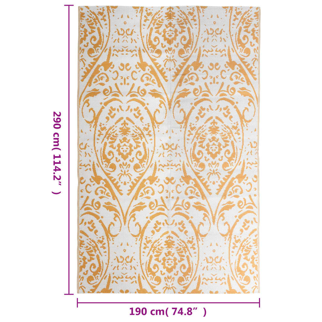 Tapis extérieur orange et blanc pp 190x290 cm