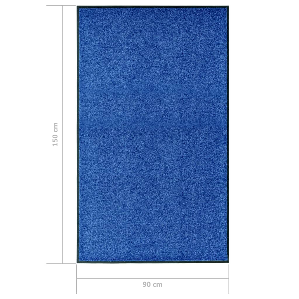 Felpudo lavable azul 90x150 cm