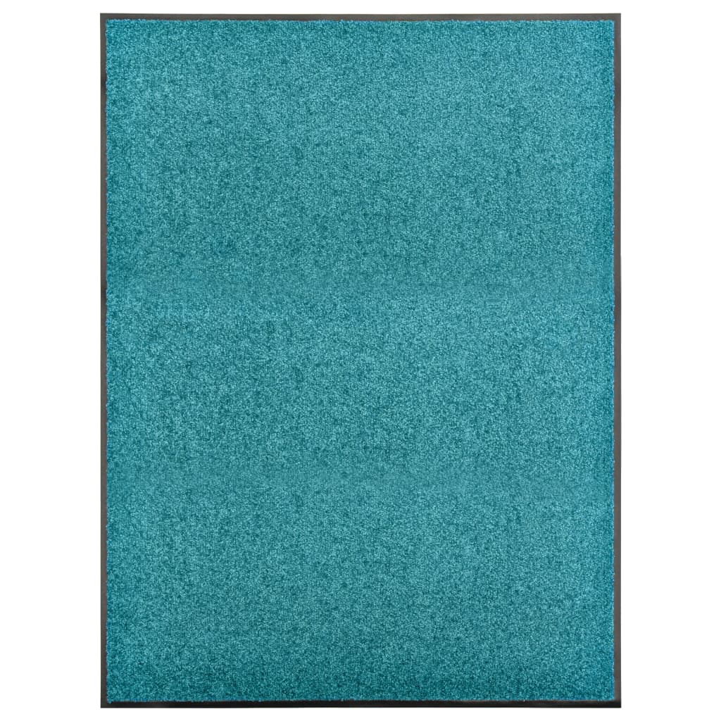 Vetonek Felpudo lavable azul cian 90x120 cm