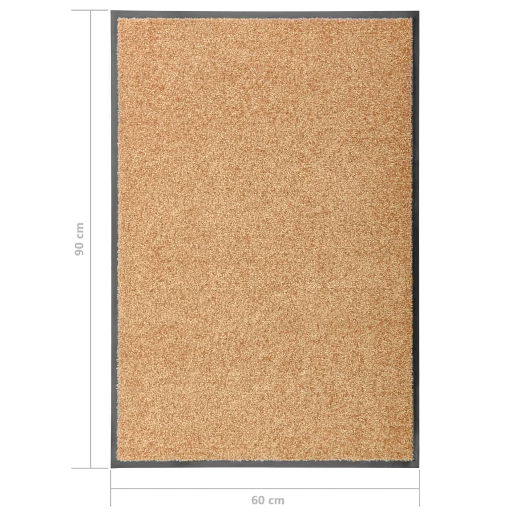 Felpudo lavable crema 60x90 cm vidaXL